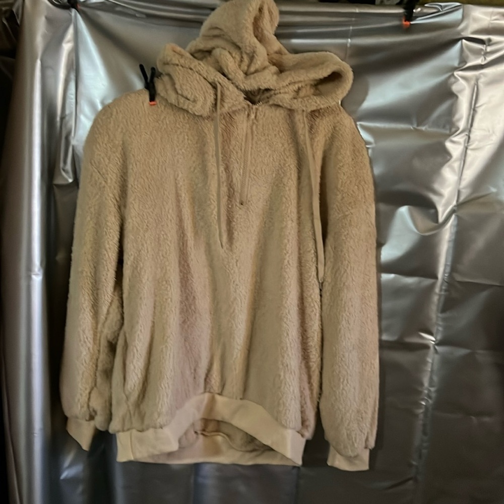 Tan Hooded Teddy Pullover
